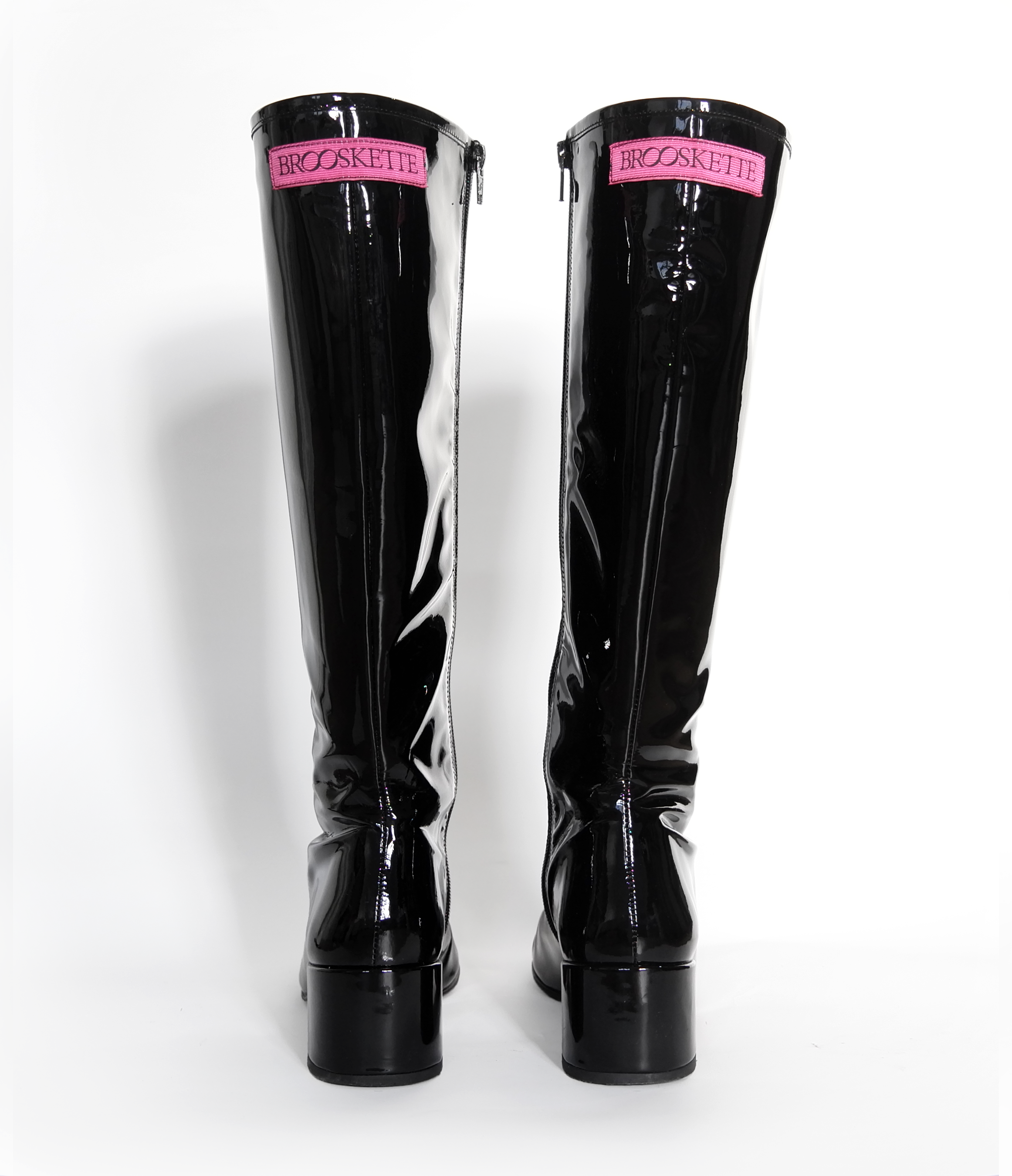 Black patent online leather rain boots