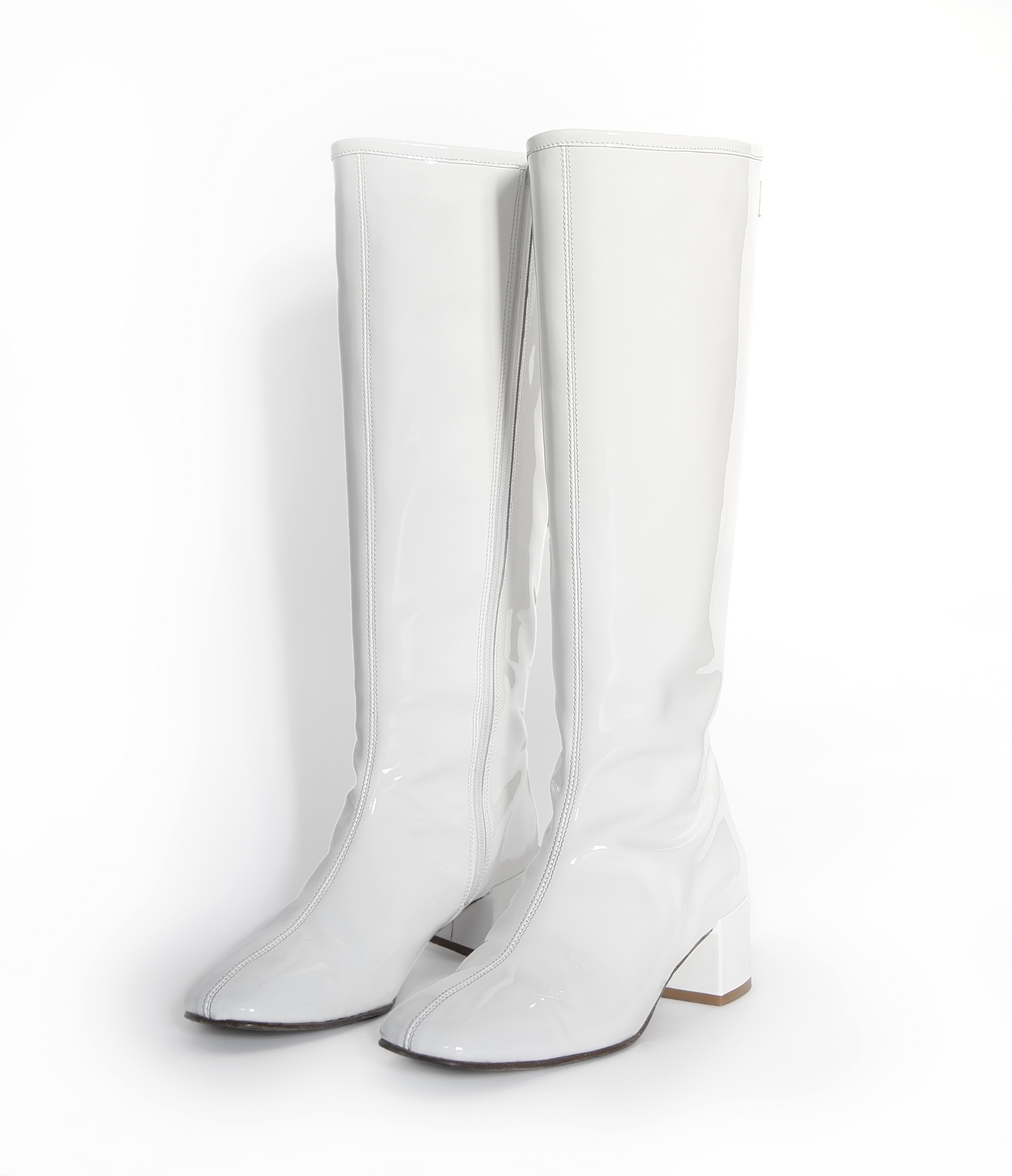 White patent leather booties deals